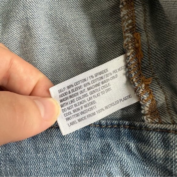 Mossimo Supply Co | Long Sleeve Hooded Denim Jacket | Size Extra Small - Picture 7 of 9